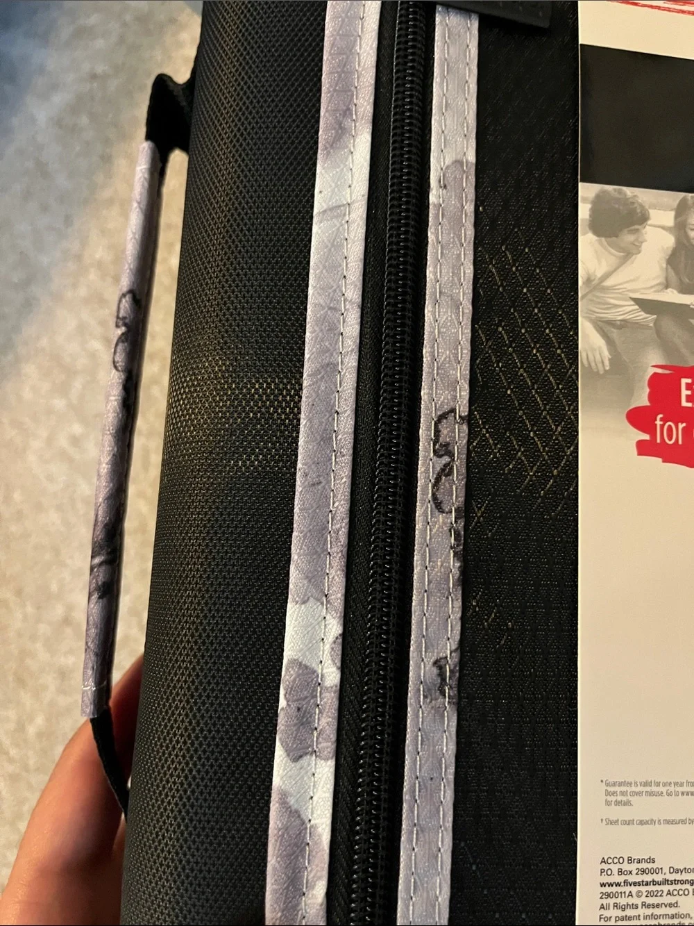 NWT Five Star Mead 2 inch Black Zipper Binder